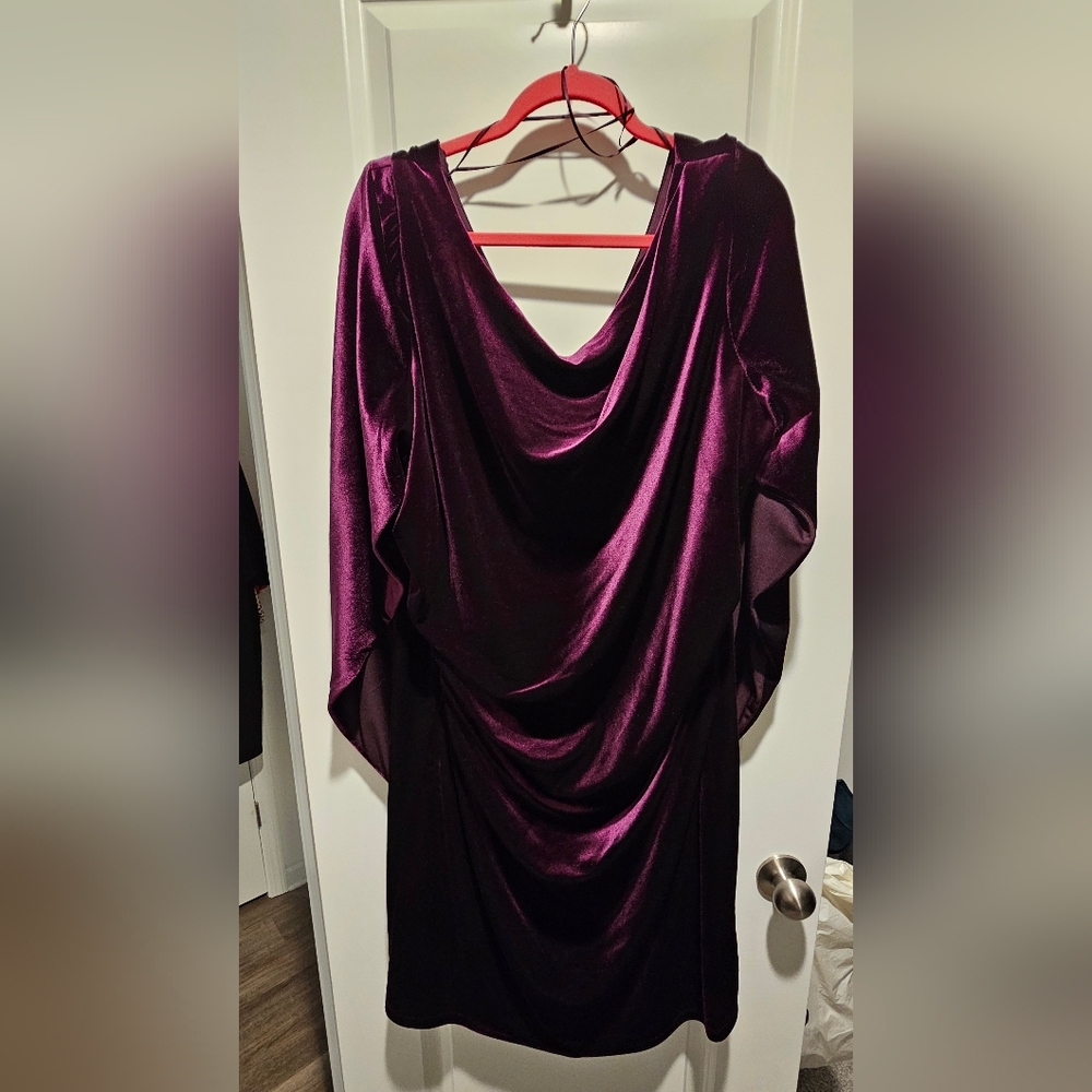 R&M Richards Deep Purple Velvet Dress